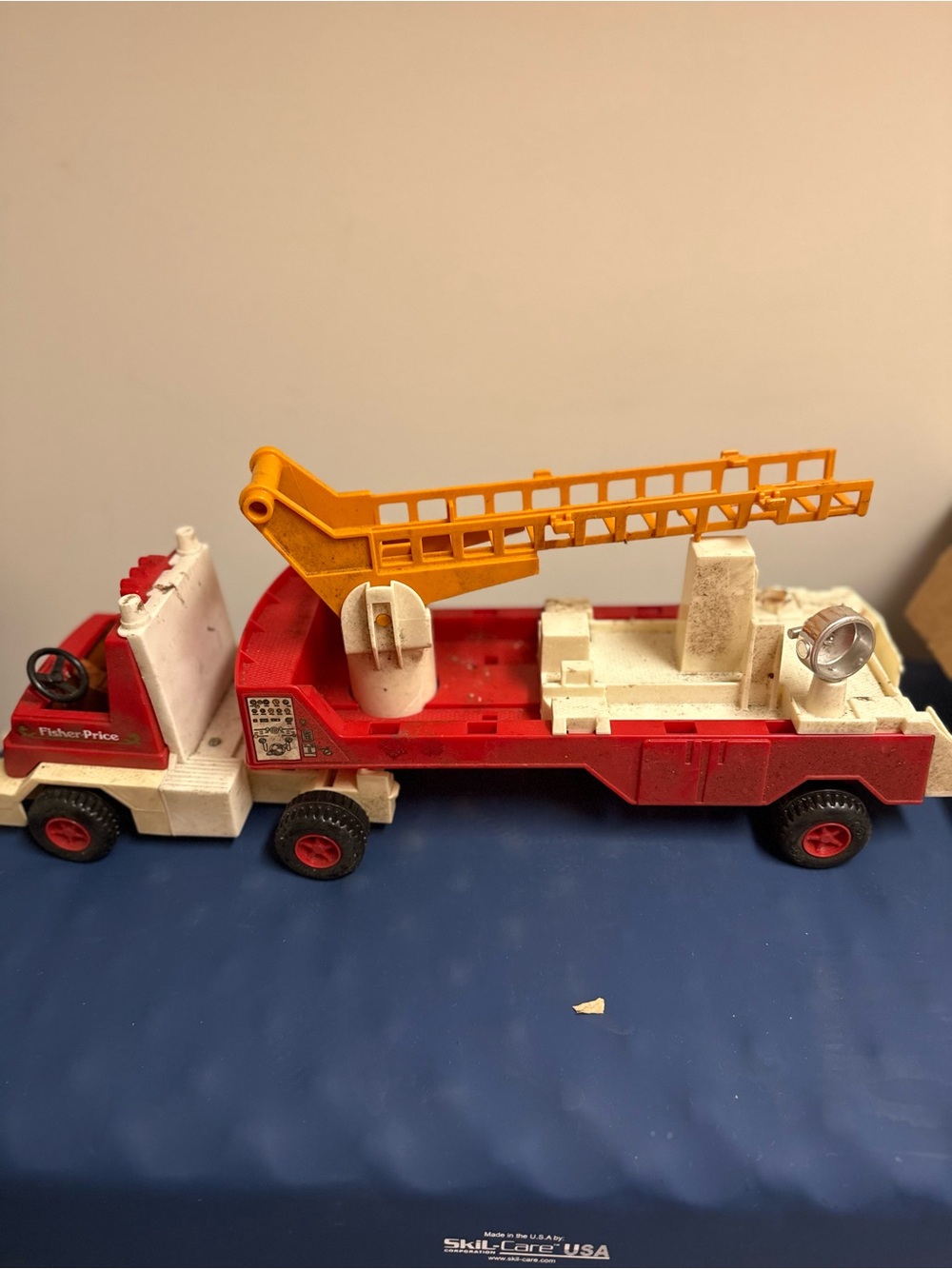 Fisher-Price Red, White and Yellow Fire Ladder Truck Toy